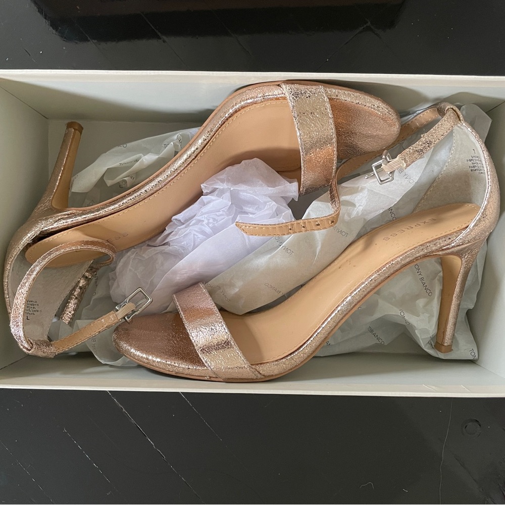 Metallic Strappy Heel